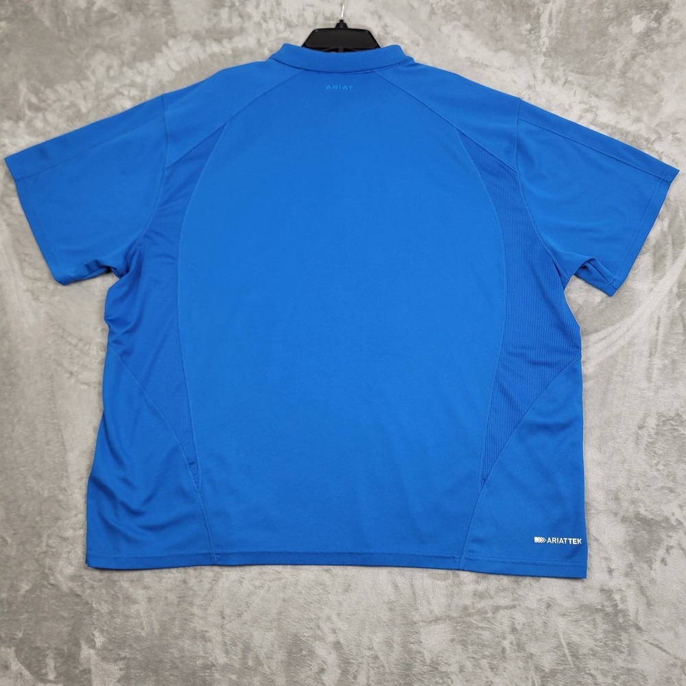 Ariat Tek Heat Series Men's Golf Polo Shirt 3XL Short Sleeve Blue Polyester Logo - Picture 3 of 8